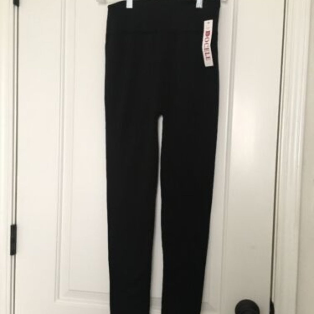 DOCELE Women's Juniors Leggings Tights Size One Size Grey Polyester Spandex